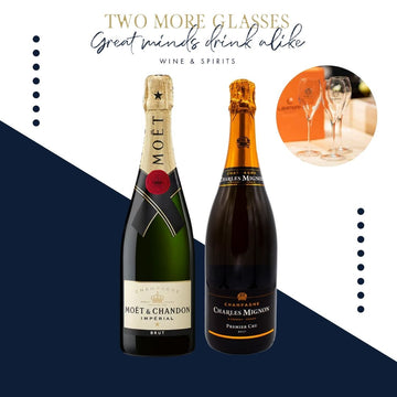 6 Moet & Chandon Imperial Brut NV x 6 Charles Mignon Premium Reserve Brut Premier Cru N.V. with 2 flute set (12x75cl)