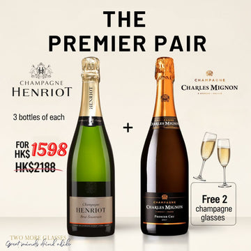 The Premier Pair - Champagne Henriot x Champagne Charles Mignon (Free 2 Champagne Glasses)