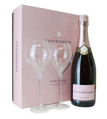 Louis Roederer Brut Vintage Rose 2015 Collection Box (with 2 glasses) (1x75cl) - TwoMoreGlasses.com