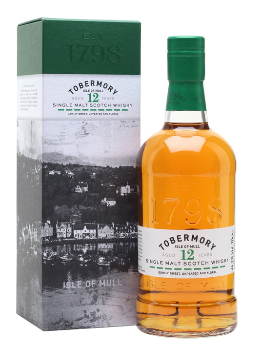 Tobermory 12 Years Single Malt (1x70cl) - TwoMoreGlasses.com