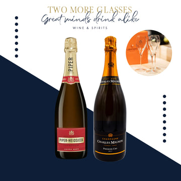 3 Piper Heidsieck Cuvee Brut x 3 Charles Mignon Premium Reserve Brut Premier Cru N.V. with 2 champagne fluet set (6x75cl)
