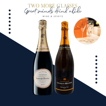 3 Laurent Perrier Brut NV x 3 Charles Mignon Premium Reserve Brut Premier Cru N.V. with 2 champagne fluet set (6x75cl)
