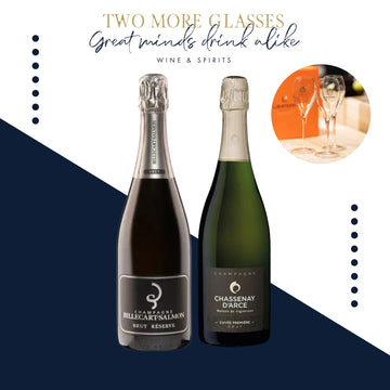 3 Billecart Salmon Brut Reserve Champagne NV x 3 Champagne Chassenay D'Arce Cuvee Premiere Brut with 2 champagne fluet set (6x75cl)