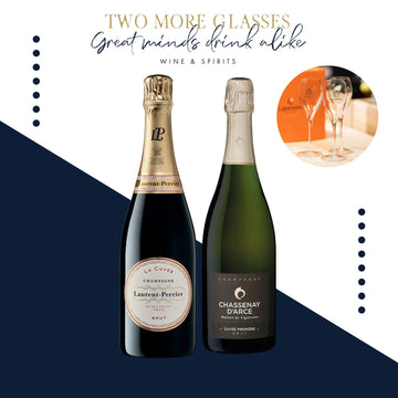 3 Laurent Perrier Brut NV x 3 Champagne Chassenay D'Arce Cuvee Premiere Brut with 2 champagne fluet set (6x75cl)