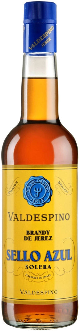 Valdespino Sello Azul Solera Brandy de Jerez 36% (1x70cl) TwoMoreGlasses.com- Two More Glasses
