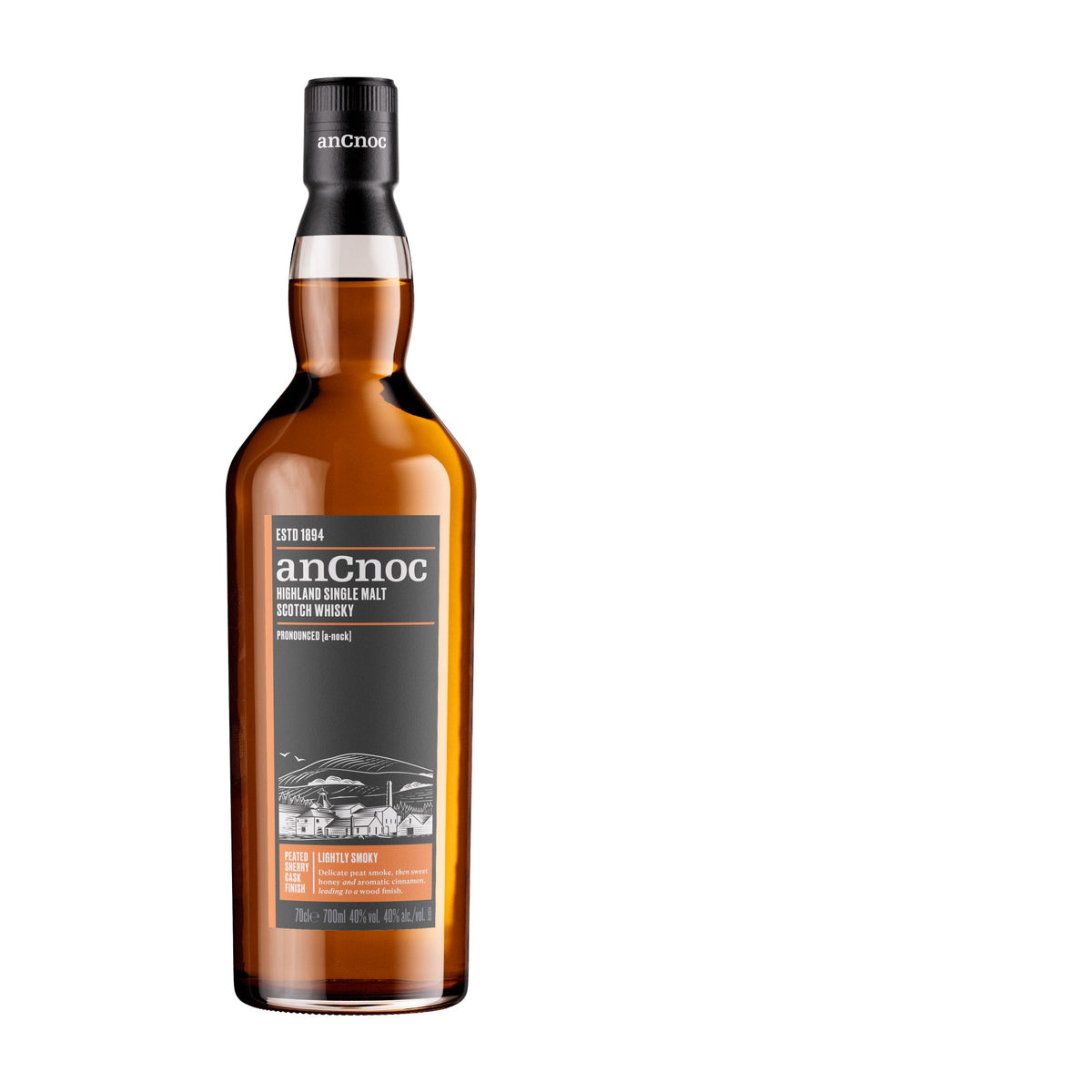anCnoc Peated Sherry Cask Finish Highland Single Malt Scotch Whisky 70cl