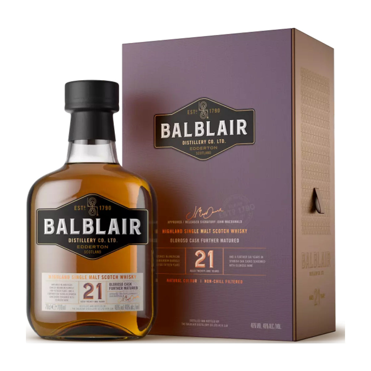 Balblair 21 Year Old Highland Single Malt Scotch Whisky 70cl