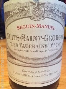 Domaine Seguin Manuel Nuits Saint Georges Vaucrains 1er Cru 2015 (1x75cl)