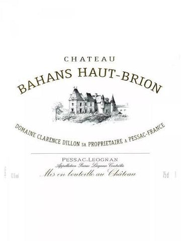Chateau Haut Brion Bahans, Pessac Leognan 2016 (1x600cl)