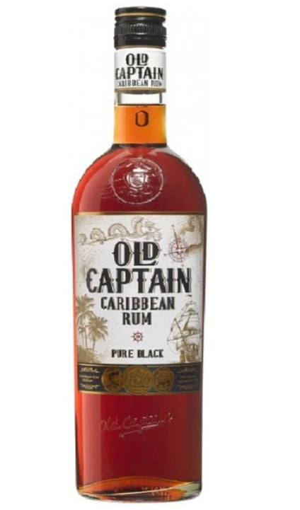 Old Captain Caribbean Dark Rum 37.5% (1x70cl) TwoMoreGlasses.com- Two More Glasses