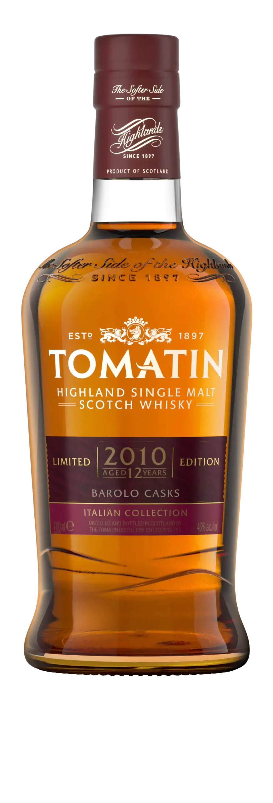 Tomatin "Italian Collection" Barolo Casks 12 Year Old 46% 2010 (bottled in 2023) (1x70cl) TwoMoreGlasses.com- Two More Glasses