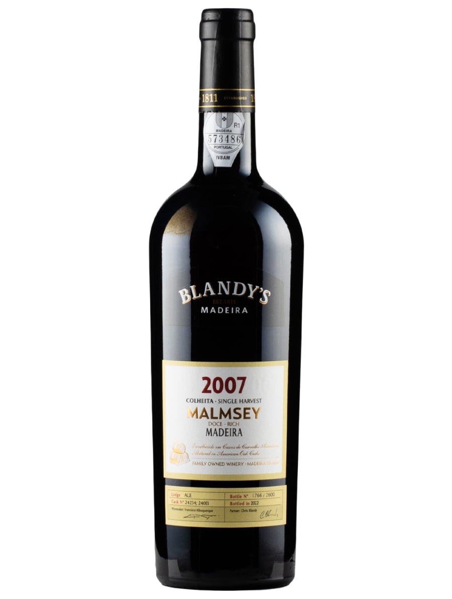 Blandy's Malmsey "Colheita" Vintage Madeira 2007 (1x75cl) TwoMoreGlasses.com- Two More Glasses