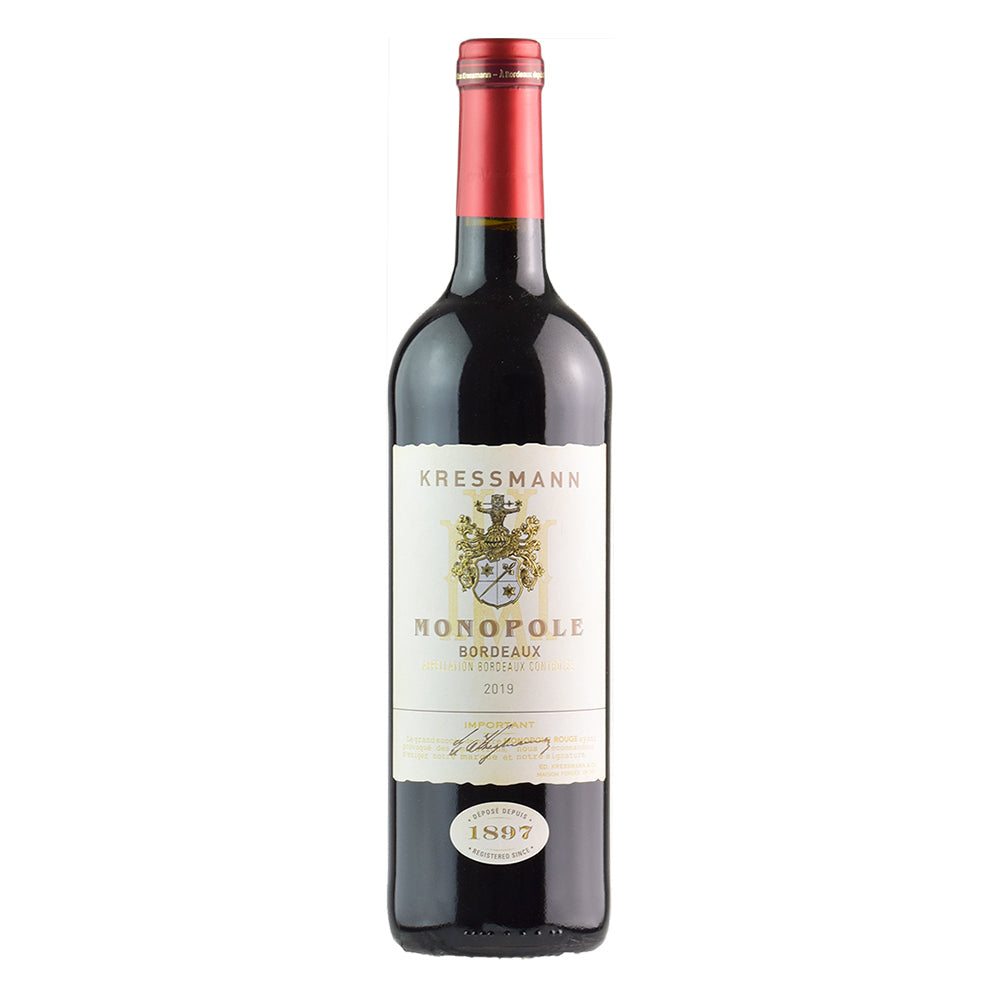 Kressmann Monopole Bordeaux Rouge 2019 (1x75cl) TwoMoreGlasses.com- Two More Glasses