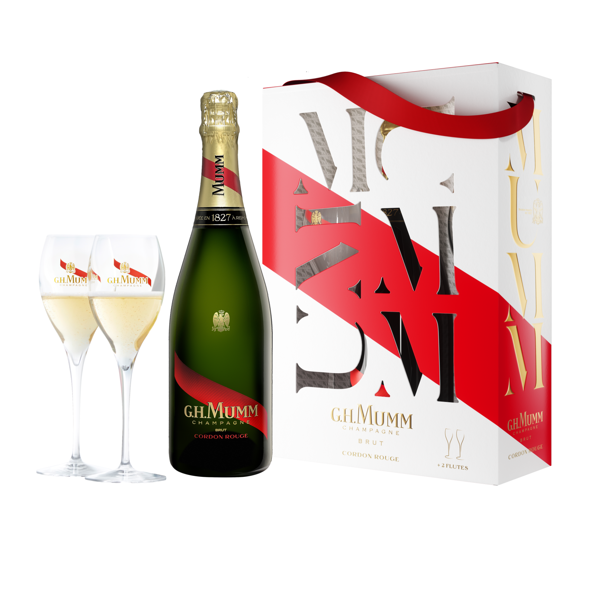 G. H. Mumm Cordon Rouge Brut NV Twin Flute Gift Set (1x75cl)