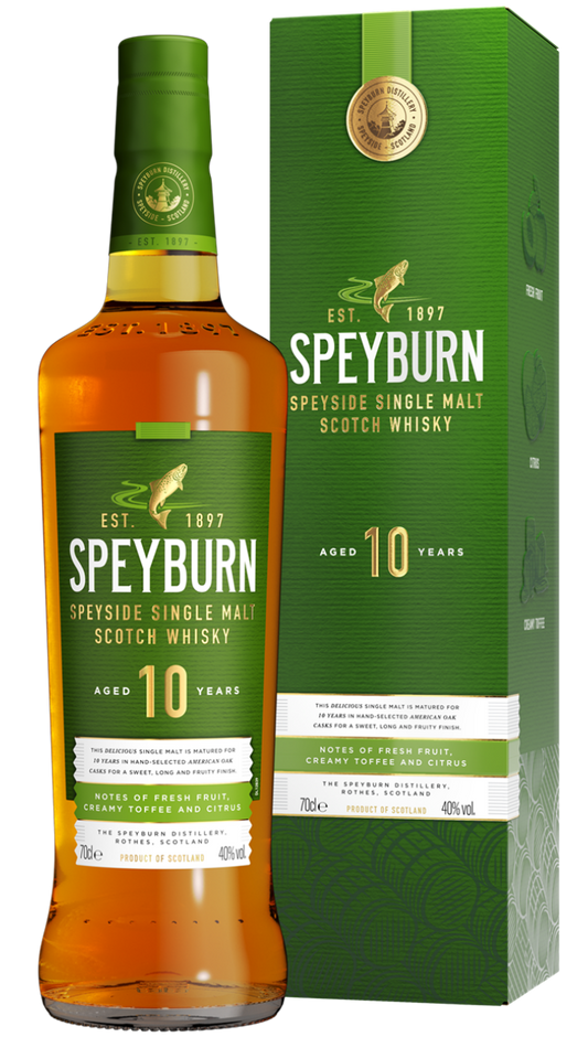 Speyburn 10 Year Old 40% (1x70cl) TwoMoreGlasses.com- Two More Glasses