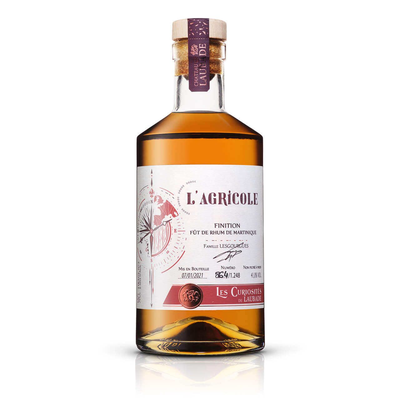 Chateau de Laubade Les Curiosites de Laubade "L'Agricole" Bas Armagnac 41% (1x50cl) TwoMoreGlasses.com- Two More Glasses