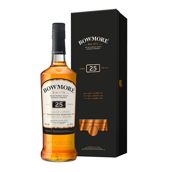 Bowmore 25 Year Old 43% (1x70cl) TwoMoreGlasses.com- Two More Glasses