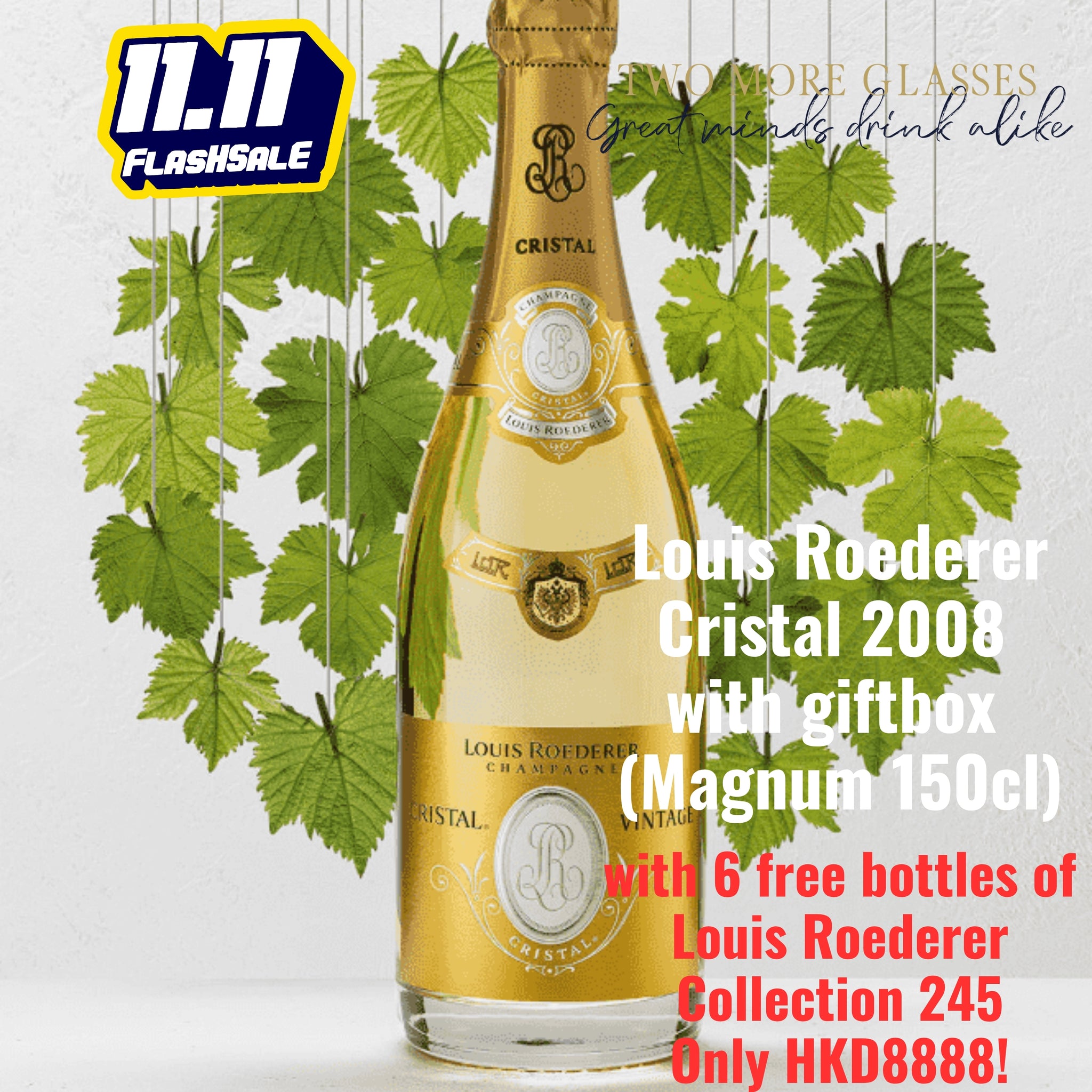 Louis Roederer Cristal 2008 with Wooden Box with 6 bottles of Louis Roederer Collection 245