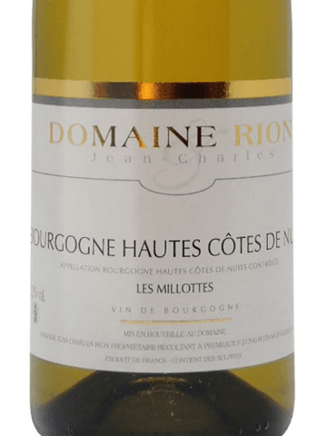 Domaine Jean-Charles Rion Bourgogne Hautes Cotes de Nuits Chardonnay "Les Millottes" 2019 (1x75cl) TwoMoreGlasses.com- Two More Glasses
