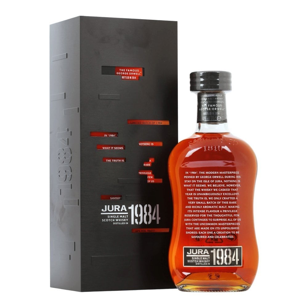 Isle of Jura "The Famous George Orwell" 30 Year Old 44% 1984 (bottled in 2014) (1x70cl) TwoMoreGlasses.com- Two More Glasses