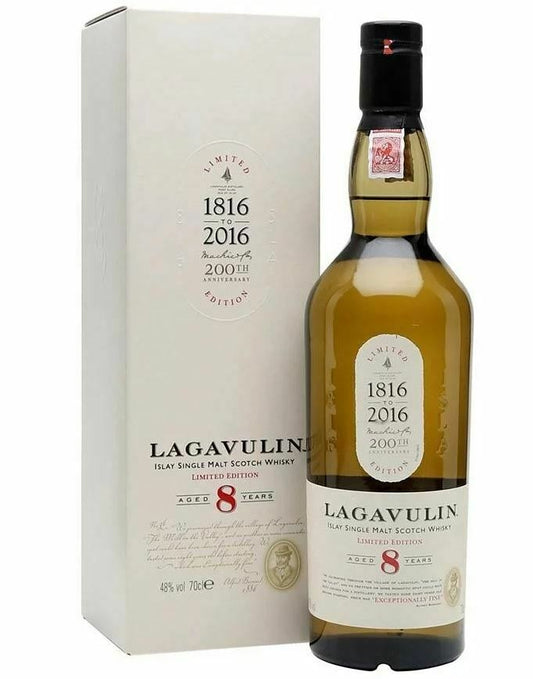 Lagavulin 8 Year Old Single Malt Whisky (1x70cl) - TwoMoreGlasses.com
