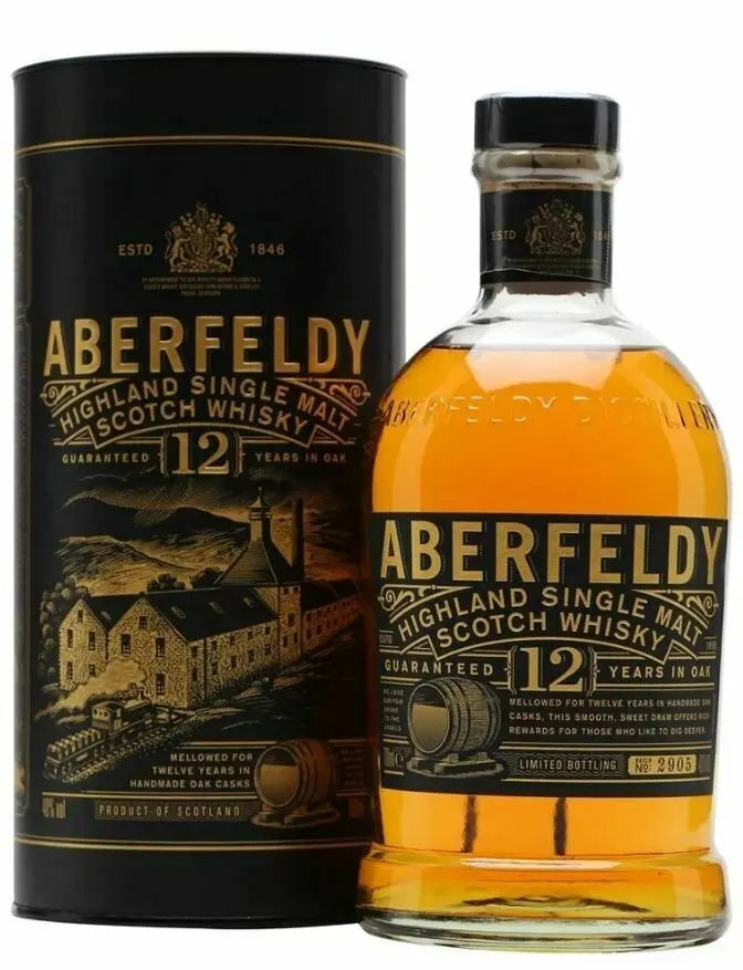 Aberfeldy 12 Years Old Single Malt Scotch Whisky (1x70cl) - TwoMoreGlasses.com