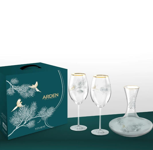 Lucaris Arden Wine &amp; Decanter Set - TwoMoreGlasses.com