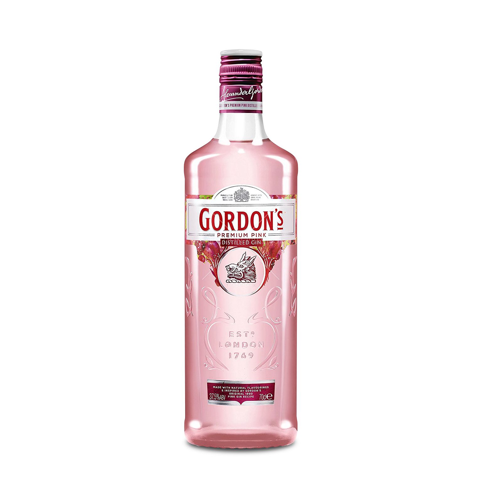 Gordon's Premium Pink Distilled Gin (1x70cl) - TwoMoreGlasses.com