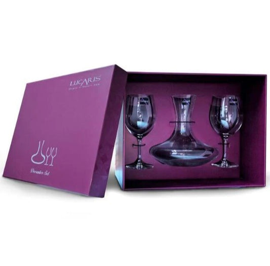 Lucaris Set of Decanter &amp; Bangkok Bliss Bordeaux Glass - TwoMoreGlasses.com