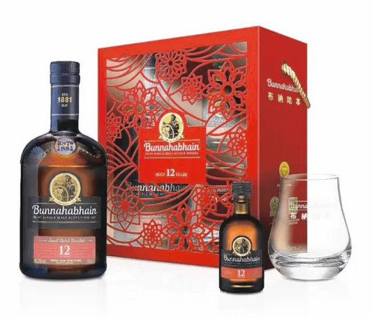 Bunnahabhain Aged 12 Years Islay Single Malt Scotch Whisky Giftbox (1x70cl) - TwoMoreGlasses.com