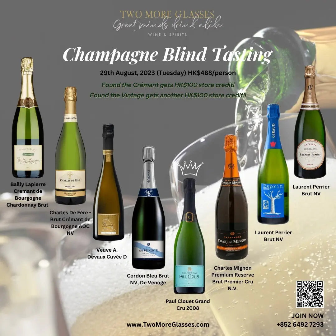 [Wine Tasting] Champagne Blind Tasting (Sheung Wan 29-Aug) - TwoMoreGlasses.com