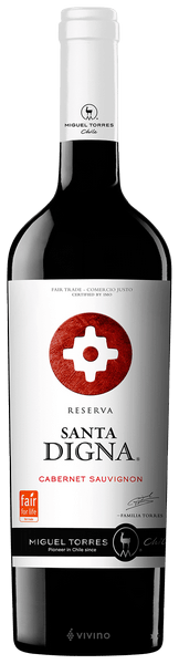 Miguel Torres Santa Digna Gran Reserva Cabernet Sauvignon 2019 (1x75cl) - TwoMoreGlasses.com