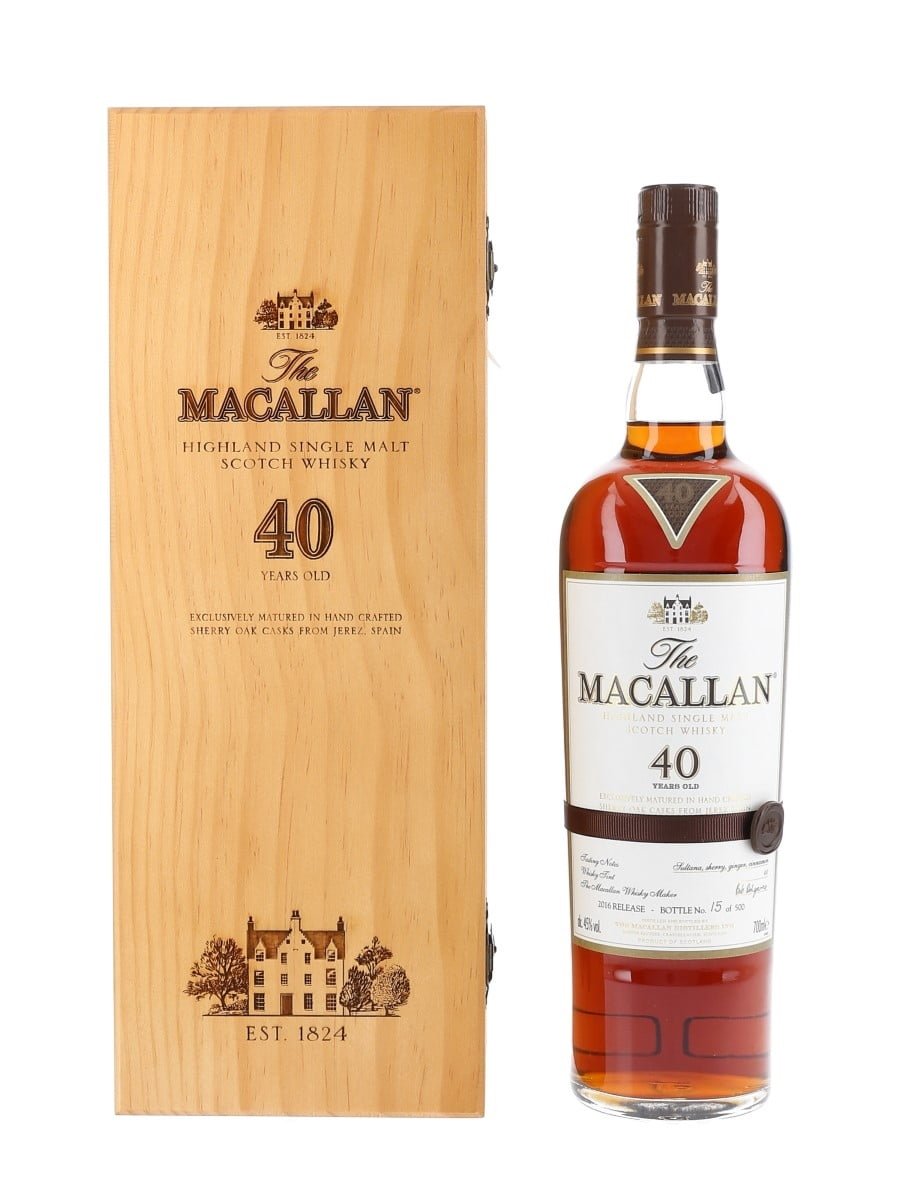 Macallan Sherry Oak 40 Years Old (1x70cl) - TwoMoreGlasses.com