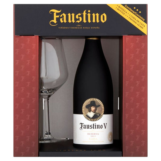 Faustino V Reserva 2013 Gift Box with Two Glasses (2x75cl) - TwoMoreGlasses.com