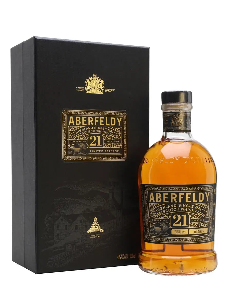 Aberfeldy 21 Years Old Single Malt Scotch Whisky (1x70cl) - TwoMoreGlasses.com