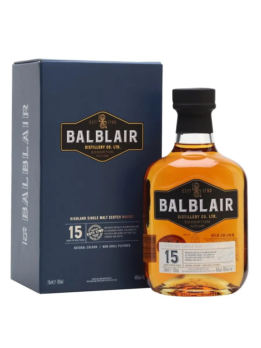 Balblair 15 years old Highland Single Malt whisky (1x70cl) - TwoMoreGlasses.com