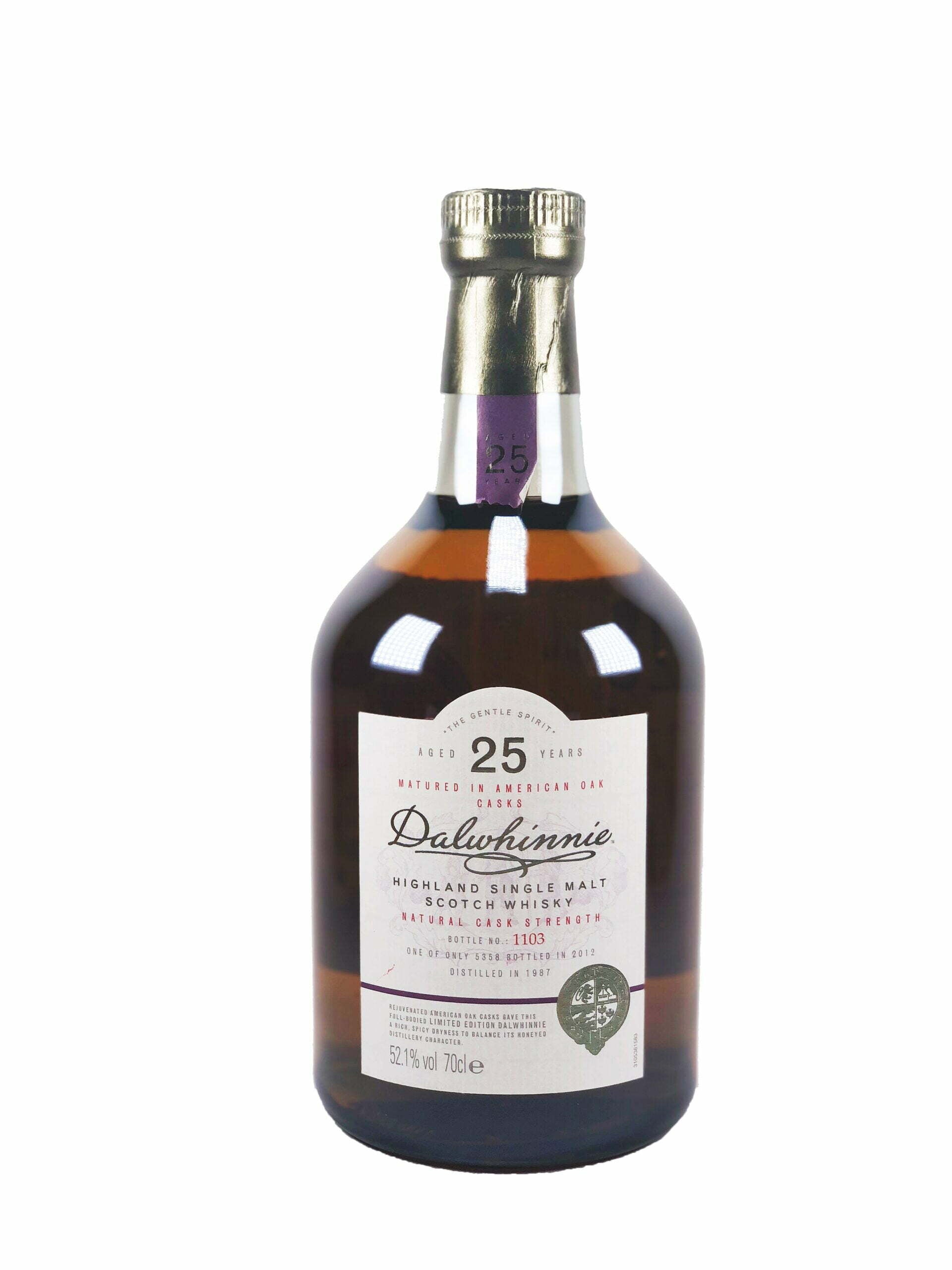 Dalwhinnie 25 Year Old Natural Cask Strength 52.1% (1x70cl) - TwoMoreGlasses.com