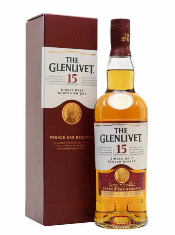 Glenlivet French Oak Reserve 15 Years Old Single Malt Whisky (1x70cl) - TwoMoreGlasses.com