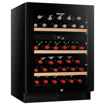 Vintec Noir Series Dual Temperature Zone Wine Cabinet VWD050SBA-X (40 Bottles) - TwoMoreGlasses.com