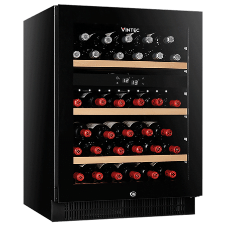 Vintec Noir Series Dual Temperature Zone Wine Cabinet VWD050SBA-X (40 Bottles) - TwoMoreGlasses.com