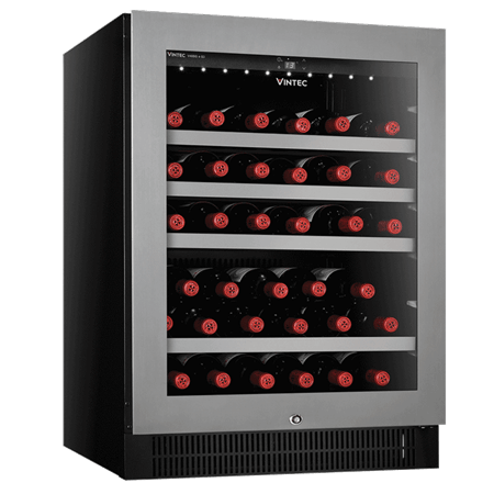 Vintec Seamless Stainless Steel Series Single Temperature Zone Wine Cabinet VWS050SSA-X (40 Bottles) - TwoMoreGlasses.com