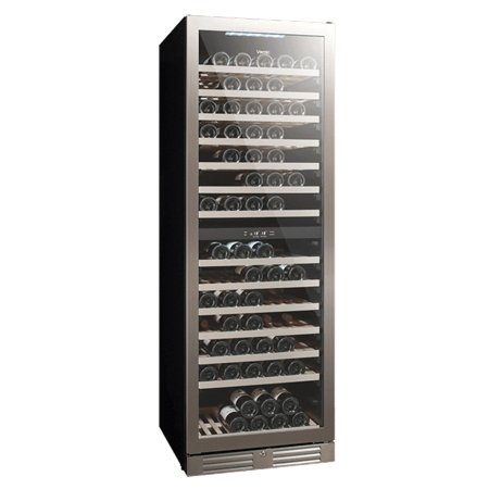Vintec Seamless Stainless Steel Series Dual Temperature Zone Wine Cabinet VWD154SSA-X (138 Bottles) - TwoMoreGlasses.com