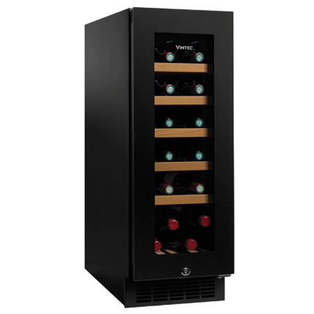 Vintec Noir Series Single Temperature Zone Wine Cooler VWS020SBA-X (18 Bottles) - TwoMoreGlasses.com