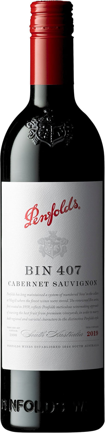 Penfolds Bin 407 Cabernet Sauvignon 2017 (1x75cl) - TwoMoreGlasses.com