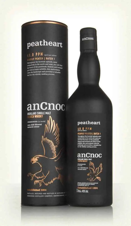 AnCnoc Peatheart Single Malt (1x70cl) - TwoMoreGlasses.com