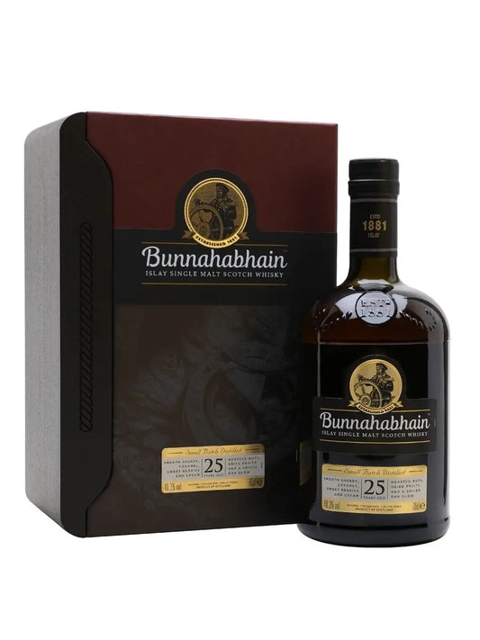 Bunnahabhain 25 years old sing malt whisky (1x70cl) - TwoMoreGlasses.com