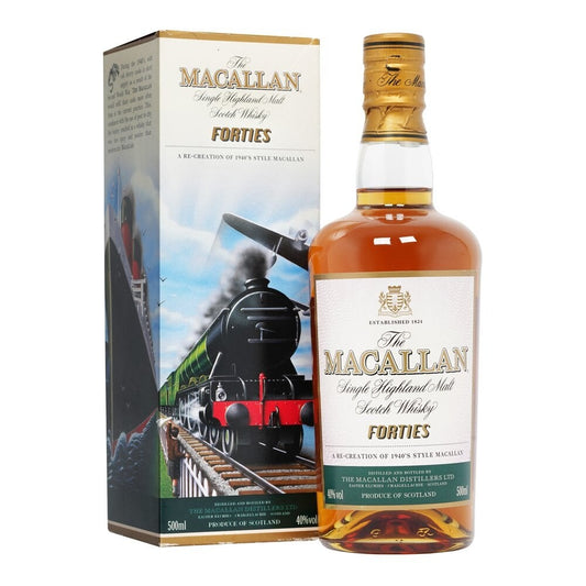 The Macallan Travel Series Single Malt Scotch Whisky - Forties (1x50cl) - TwoMoreGlasses.com