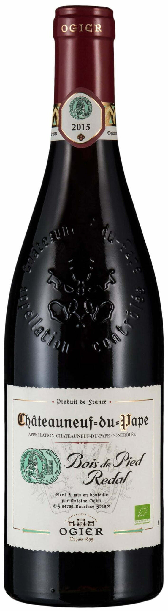 Ogier Chateauneuf du Pape Bois de Pied Redal Organic 2017 (1x75cl) - TwoMoreGlasses.com