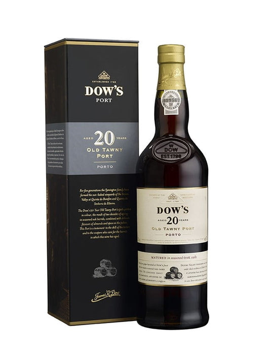 Dows 20 Year Old Tawny Port (Gift Box) (1x75cl) - TwoMoreGlasses.com