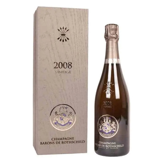 Barons de Rothschild Blanc de Blancs Vintage 2008 3-btls Gift Pack (wooden box) (single wooden box) (3x75cl) - TwoMoreGlasses.com